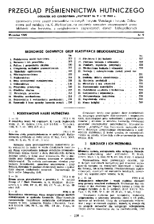 Przegląd piśmiennictwa hutniczego nr 9 (1949)