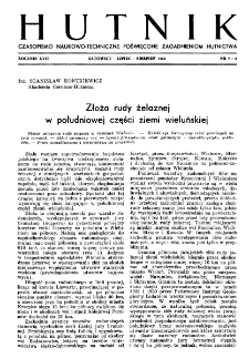 Hutnik : miesięcznik Związku Polskich Hut Żelaznych R. XVII nr 7-8 (1950)