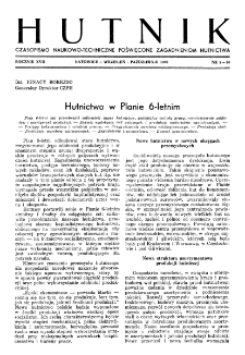 Hutnik : miesięcznik Związku Polskich Hut Żelaznych R. XVII nr 9-10 (1950)