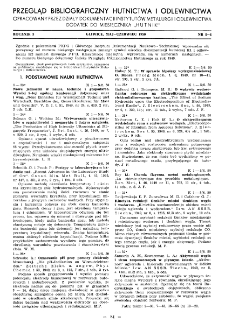 Przegląd Bibliograficzny Hutnictwa i Odlewnictwa R. 3 nr. 5-6 (1950)