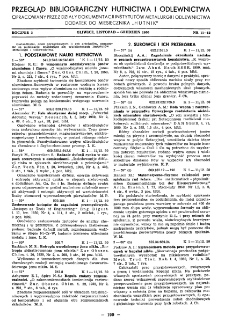 Przegląd Bibliograficzny Hutnictwa i Odlewnictwa R. 3 nr. 11-12 (1950)
