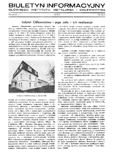 Biuletyn Informacyjny Gł&oacute;wnego Instytutu Metalurgii i Odlewnictwa R. 1 nr 3-4 (1950)