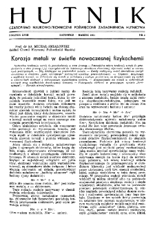 Hutnik : miesięcznik Związku Polskich Hut Żelaznych R. XVIII nr 3 (1951)