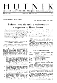 Hutnik : miesięcznik Związku Polskich Hut Żelaznych R. XVIII nr 9 (1951)