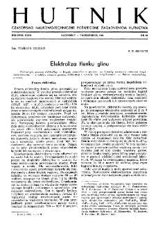 Hutnik : miesięcznik Związku Polskich Hut Żelaznych R. XVIII nr 10 (1951)