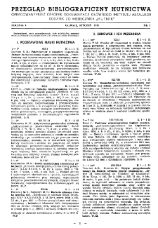 Przegląd bibliograficzny hutnictwa R. 4 nr 1 (1951)