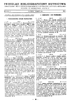 Przegląd bibliograficzny hutnictwa R. 4 nr 3 (1951)