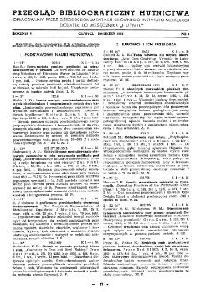 Przegląd bibliograficzny hutnictwa R. 4 nr 4 (1951)