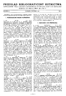 Przegląd bibliograficzny hutnictwa R. 4 nr 6 (1951)