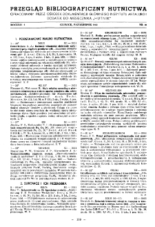 Przegląd bibliograficzny hutnictwa R. 4 nr 10 (1951)