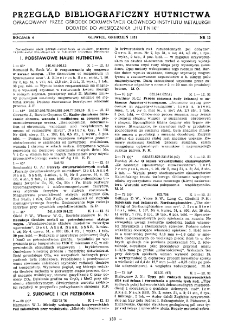Przegląd bibliograficzny hutnictwa R. 4 nr 12 (1951)