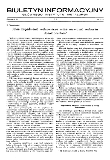 Biuletyn Informacyjny Głównego Instytutu Metalurgii R. II nr 3-4 (1951)