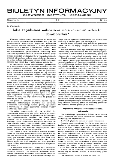 Biuletyn Informacyjny Gł&oacute;wnego Instytutu Metalurgii R. II nr 3-4 (1951)