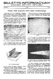 Biuletyn Informacyjny Głównego Instytutu Metalurgii R. II nr 5 (1951)