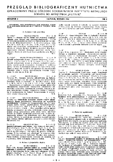 Przegląd bibliograficzny hutnictwa R. 5 nr 3 (1952)