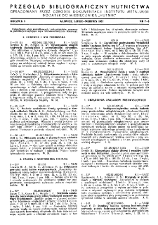 Przegląd bibliograficzny hutnictwa R. 5 nr 7-8 (1952)