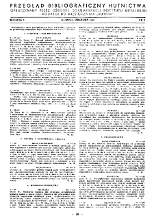 Przegląd bibliograficzny hutnictwa R. 5 nr 9 (1952)