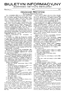 Biuletyn Informacyjny Głównego Instytutu Metalurgii R. III nr 1 (1952)