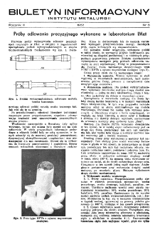 Biuletyn Informacyjny Głównego Instytutu Metalurgii R. III nr 3 (1952)