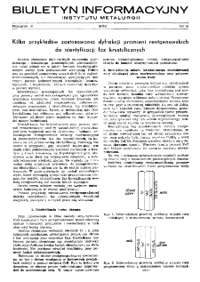 Biuletyn Informacyjny Głównego Instytutu Metalurgii R. III nr 6 (1952)