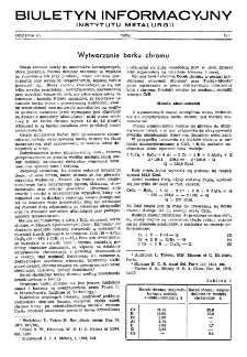Biuletyn Informacyjny Głównego Instytutu Metalurgii R. III nr 12 (1952)