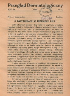 Przegląd Dermatologiczny 1925, R.XX, nr 2