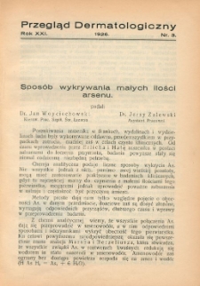 Przegląd Dermatologiczny: organ Polskiego T-wa Dermatologicznego 1926, R. XXI, nr 3