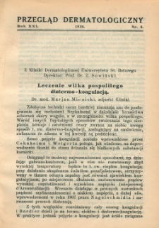 Przegląd Dermatologiczny: organ Polskiego T-wa Dermatologicznego 1926, R. XXI, nr 4