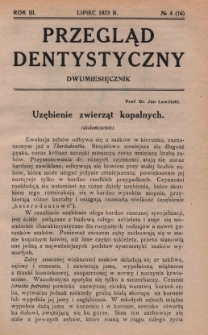 Przegląd Dentystyczny 1923, R. III, nr 4 (16)