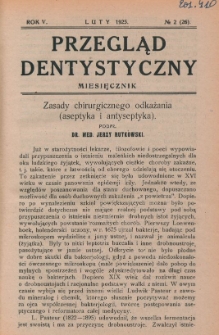 Przegląd Dentystyczny R. V (1925) nr 2 (26)