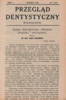 Przegląd Dentystyczny R. V (1925) nr 3