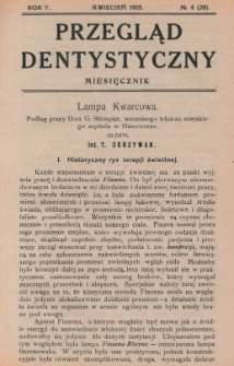 Przegląd Dentystyczny R. V (1925) nr 4 (28)