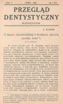 Przegląd Dentystyczny R. V (1925) nr 7 (31)