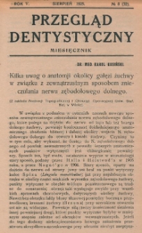 Przegląd Dentystyczny R. V (1925) nr 8 (32)