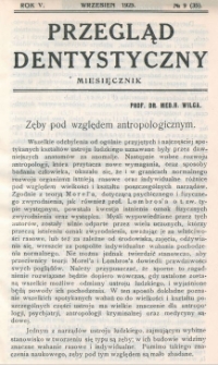 Przegląd Dentystyczny 1925, R. V, nr 9 (33)
