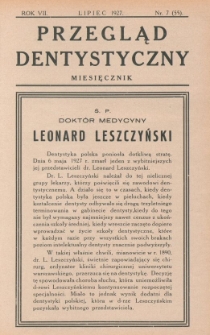 Przegląd Dentystyczny R. VII (1927) nr 7 (55)