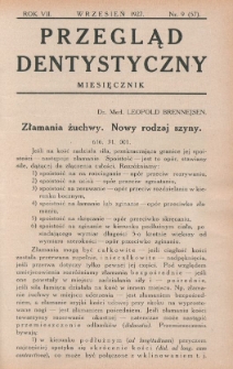 Przegląd Dentystyczny R. VII (1927) nr 9 (57)