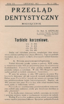 Przegląd Dentystyczny R. VII (1927) nr 11 (59)