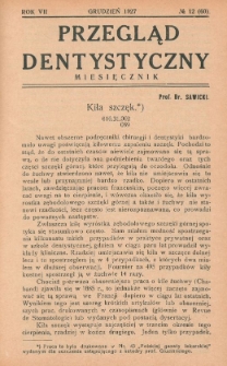 Przegląd Dentystyczny 1927, R. VII, nr 12 (60)