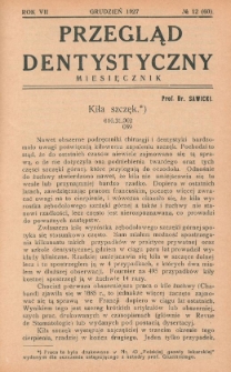 Przegląd Dentystyczny R. VII (1927) nr 12 (60)
