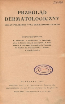 Przegląd Dermatologiczny R. XXII (1927) nr 1