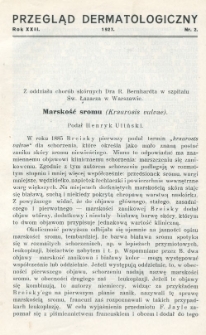 Przegląd Dermatologiczny: organ Polskiego T-wa Dermatologicznego 1927, R. XXII, nr 2