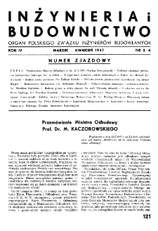 Inżynieria i Budownictwo : organ Związku Polskich Inżynierów Budowlanych R. IV nr. 3-4 (1947)
