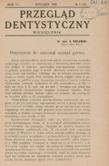 Przegląd Dentystyczny 1926, R. VI, nr 1 (37)