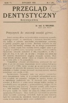 Przegląd Dentystyczny 1926, R. VI, nr 1 (37)