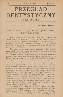 Przegląd Dentystyczny 1926, R. VI, nr 2 (38)