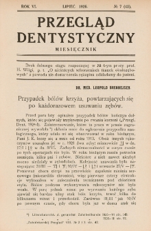 Przegląd Dentystyczny 1926, R. VI, nr 7 (43)