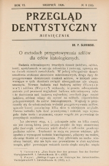 Przegląd Dentystyczny 1926, R. VI, nr 8 (44)