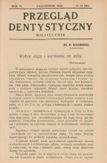 Przegląd Dentystyczny R. VI (1926) nr 10 (46)