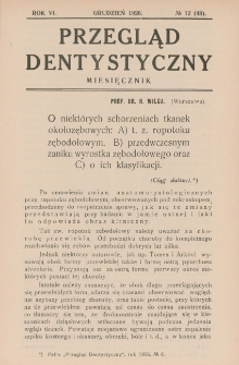 Przegląd Dentystyczny R. VI (1926) nr 12 (48)
